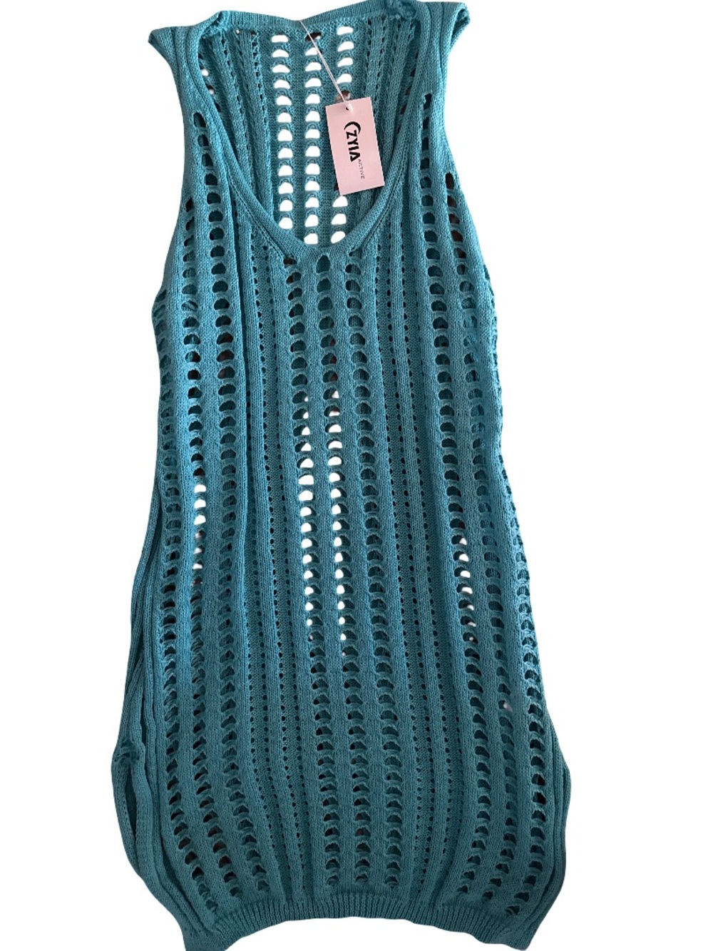 ZYIA Teal Crochet Knit Swim Coverup